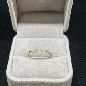 10K Gold Diamond Wave Ring, size 6.75